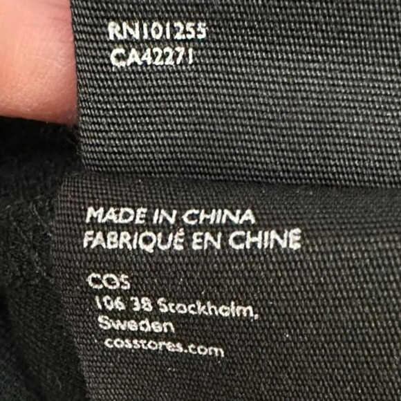 COS Wool Cotton Blend A-Line Long Sleeve Shift Jersey Dress Wool Panel Green M - Picture 16 of 16